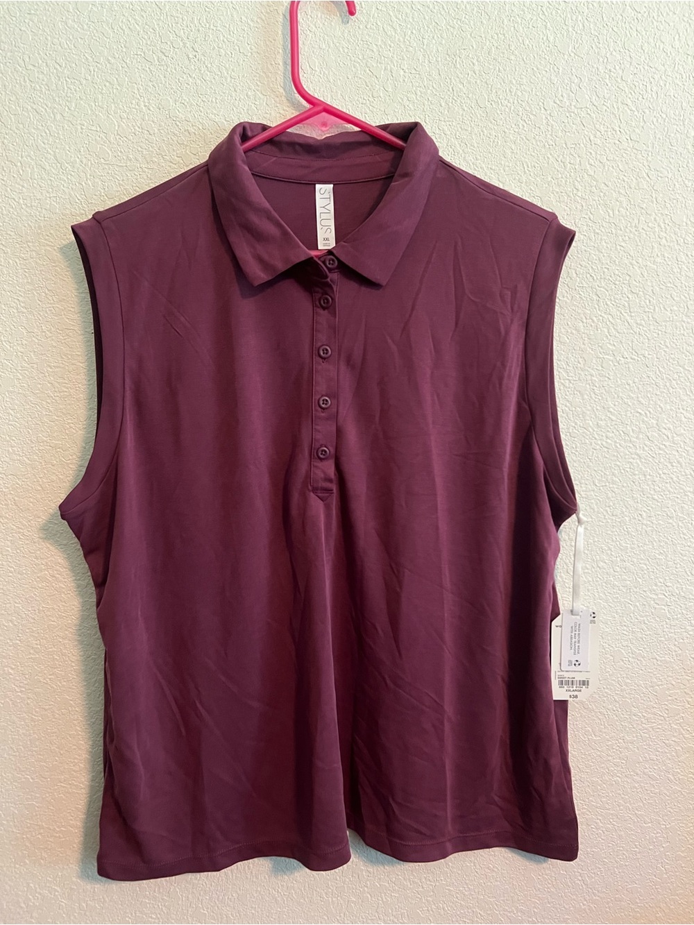 NWT STYLUS Sleeveless Polo Tank Top XXL